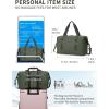 imageECOHUB Travel Duffel Bag Water Resistant Weekender Bag Carry On Bags for Women Sport Gym Bags for Men Hospital Bag for Labor and Delivery Overnight Bag Luggage Bag with Trolley Sleeve 30L Grayish BlueArmy Green