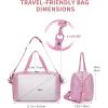 imageECOHUB Travel Duffel Bag Water Resistant Weekender Bag Carry On Bags for Women Sport Gym Bags for Men Hospital Bag for Labor and Delivery Overnight Bag Luggage Bag with Trolley Sleeve 30L Grayish BluePink