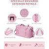 imageECOHUB Travel Duffel Bag Water Resistant Weekender Bag Carry On Bags for Women Sport Gym Bags for Men Hospital Bag for Labor and Delivery Overnight Bag Luggage Bag with Trolley Sleeve 30L Grayish BluePink