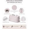 imageECOHUB Travel Duffel Bag Water Resistant Weekender Bag Carry On Bags for Women Sport Gym Bags for Men Hospital Bag for Labor and Delivery Overnight Bag Luggage Bag with Trolley Sleeve 30L Grayish BlueBeige