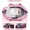 imageECOHUB Travel Duffel Bag Water Resistant Weekender Bag Carry On Bags for Women Sport Gym Bags for Men Hospital Bag for Labor and Delivery Overnight Bag Luggage Bag with Trolley Sleeve 30L Grayish BluePink