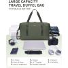 imageECOHUB Travel Duffel Bag Water Resistant Weekender Bag Carry On Bags for Women Sport Gym Bags for Men Hospital Bag for Labor and Delivery Overnight Bag Luggage Bag with Trolley Sleeve 30L Grayish BlueArmy Green