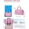 imageECOHUB Travel Duffel Bag Water Resistant Weekender Bag Carry On Bags for Women Sport Gym Bags for Men Hospital Bag for Labor and Delivery Overnight Bag Luggage Bag with Trolley Sleeve 30L Grayish BluePink