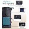 imageECOHUB Waterproof Backpack for Women Men 30L RollTop Closure Heavy Duty Dry Bag for Travel with IPX8 Waterproof Phone CaseBlack