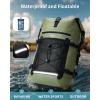 imageECOHUB Waterproof Backpack for Women Men 30L RollTop Closure Heavy Duty Dry Bag for Travel with IPX8 Waterproof Phone CaseGreen