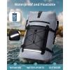 imageECOHUB Waterproof Backpack for Women Men 30L RollTop Closure Heavy Duty Dry Bag for Travel with IPX8 Waterproof Phone CaseGrey