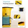 imageECOHUB Waterproof Backpack for Women Men 30L RollTop Closure Heavy Duty Dry Bag for Travel with IPX8 Waterproof Phone CaseYellow