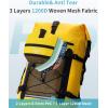 imageECOHUB Waterproof Backpack for Women Men 30L RollTop Closure Heavy Duty Dry Bag for Travel with IPX8 Waterproof Phone CaseYellow
