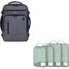 imageECOHUB 17quot Small Travel Backpack and 4 Set Compression Packing Cubes
