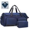 imageECOHUB 2in1 Garment Bag Carry On Travel Duffel Bags WaterResistant Luggage Bag with Wet Pocket Shoe Pouch and Toiletry Bag Lightweight and Durable Hanging Suit Bag for Business and Weekend BlackNavy Blue