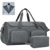 imageECOHUB 2in1 Garment Bag Carry On Travel Duffel Bags WaterResistant Luggage Bag with Wet Pocket Shoe Pouch and Toiletry Bag Lightweight and Durable Hanging Suit Bag for Business and Weekend BlackGrey