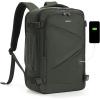 imageECOHUB Carry On Travel Backpack Expandable Airlines Personal Item Bag 18x14x8 Water Resistant 17 inch Laptop Backpack Flight Approved 12 Pockets 30L Work Backpacks with Wet Pocket ampamp Cable SlotGreen