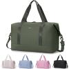 imageECOHUB Travel Duffel Bag Water Resistant Weekender Bag Carry On Bags for Women Sport Gym Bags for Men Hospital Bag for Labor and Delivery Overnight Bag Luggage Bag with Trolley Sleeve 30L Grayish BlueArmy Green