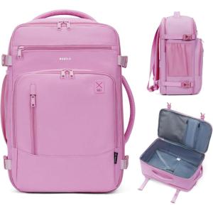 imageECOHUB 17quot Small Travel Backpack United Airlines Personal Item Bag 17x10x9 with 16 Pockets Water Resistant Rucksacks Fit 156quot Laptop AirTag Pocket Lightweight Casual Daypack 25L BlackPink
