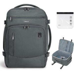 imageECOHUB 17quot Small Travel Backpack United Airlines Personal Item Bag 17x10x9 with 16 Pockets Water Resistant Rucksacks Fit 156quot Laptop AirTag Pocket Lightweight Casual Daypack 25L BlackGrey2