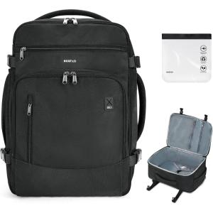 imageECOHUB 17quot Small Travel Backpack United Airlines Personal Item Bag 17x10x9 with 16 Pockets Water Resistant Rucksacks Fit 156quot Laptop AirTag Pocket Lightweight Casual Daypack 25L BlackBlack2