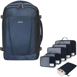 imageECOHUB Bundle 18 Travel Backpack and 6 Set Packing Cubes with Personalized Tag