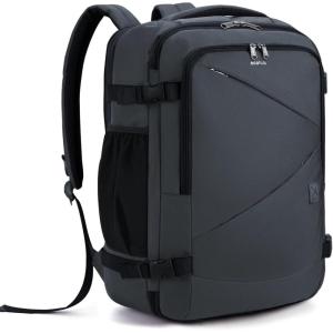 imageECOHUB Carry On Travel Backpack Expandable Airlines Personal Item Bag 18x14x8 Water Resistant 17 inch Laptop Backpack Flight Approved 12 Pockets 30L Work Backpacks with Wet Pocket ampamp Cable SlotGrey