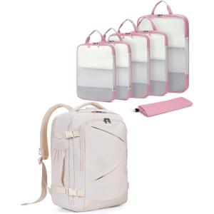 imageECOHUB Expandable Travel 17inch Laptop Backpack with 6 Set Compression Packing Cubes