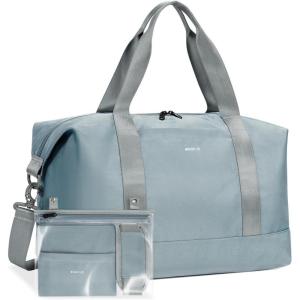 imageECOHUB For Spirit Airlines Personal Item Bag 18x14x8 Underseat Carry on Luggage with Removable Wet Bag Travel Duffel Bags Weekender for Women 30L BeigeGrey