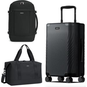 imageECOHUB Hardside Expandable Carry On Luggage Set and Travel Backpack 18x14x8 30L Spirit Airlines Personal Item Bag