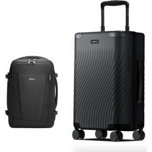 imageECOHUB Hardside Expandable Carry On Luggage Set and Travel Backpack 18x14x8 Spirit Airlines Personal Item Bag