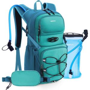 imageECOHUB Hydration Backpack for Men Women 20L Lightweight Hiking Daypack Cycling Backpack with 2L Water Bladder Insulated Hydration Pack with Waist PackPacific Teal