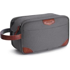 imageECOHUB Toiletry Bag for Men Travel Essentials Toiletries Bag WaterResistant Shaving Dopp Kit WideOpen Dual Zipper Cosmetic Makeup Organizer Bag Fit Full Size Toiletries BlackGrey