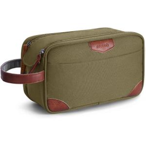 imageECOHUB Toiletry Bag for Men Travel Essentials Toiletries Bag WaterResistant Shaving Dopp Kit WideOpen Dual Zipper Cosmetic Makeup Organizer Bag Fit Full Size Toiletries BlackOlive Yellow