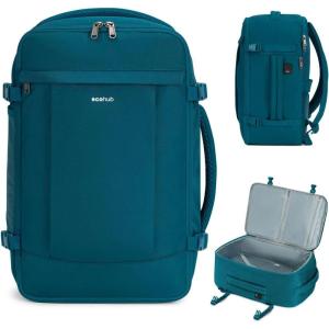 imageECOHUB Travel Backpack for Men Women Carry on Backpack with USB Charging Hole Spirit Airlines Personal Item Bag Flight Approved 156 Inch Laptop Backpack with Anti Theft Pockets 30L Blue GreenBlue Green