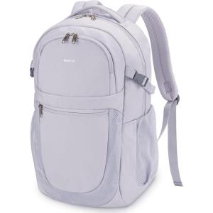 imageECOHUB Travel Backpack for Women 173 inch Suspended Laptop Backpack Fashion WaterResistant College Computer Bookbag 28L Personal Item Bag with 12 Pockets for Causal Work GreenGrey