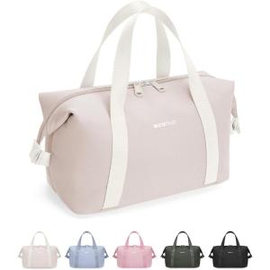 imageECOHUB Travel Toiletry Bag for Women Waterresistant Makeup Bag Lightweight Cosmetic Bag Travel Essentials Toiletries Bag Recycled Makeup Organizer for FullSized Toiletries BeigeBeige