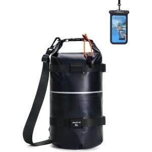 imageECOHUB Waterproof Dry Bag for Women Men 5L10L20L Roll Top Lightweight Dry Storage Bag Backpack for Travel Kayaking Hiking Floating with Waterproof Phone CaseBlack