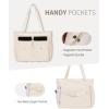 imageECOHUB Tote Bag for Women with RFID Pocket ampamp Laptop Compartment ampamp Cup Holder ampamp Luggage Sleeve for Work Travel College CasualBeige