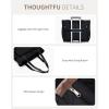 imageECOHUB Tote Bag for Women with RFID Pocket ampamp Laptop Compartment ampamp Cup Holder ampamp Luggage Sleeve for Work Travel College CasualBlack