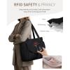 imageECOHUB Tote Bag for Women with RFID Pocket ampamp Laptop Compartment ampamp Cup Holder ampamp Luggage Sleeve for Work Travel College CasualBlack