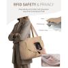 imageECOHUB Tote Bag for Women with RFID Pocket ampamp Laptop Compartment ampamp Cup Holder ampamp Luggage Sleeve for Work Travel College CasualKhaki