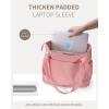 imageECOHUB Tote Bag for Women with RFID Pocket ampamp Laptop Compartment ampamp Cup Holder ampamp Luggage Sleeve for Work Travel College CasualPink