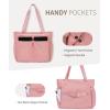 imageECOHUB Tote Bag for Women with RFID Pocket ampamp Laptop Compartment ampamp Cup Holder ampamp Luggage Sleeve for Work Travel College CasualPink