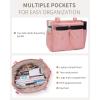 imageECOHUB Tote Bag for Women with RFID Pocket ampamp Laptop Compartment ampamp Cup Holder ampamp Luggage Sleeve for Work Travel College CasualPink
