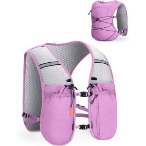 imageECOHUB Running Hydration Vest Backpack Lightweight Breathable Hydration Pack Bag Daypack for Hiking Trail Cycling Race Marathon Water Backpack Vest for Women MenPink