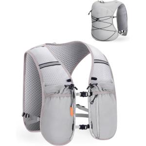 imageECOHUB Running Hydration Vest Backpack Lightweight Breathable Hydration Pack Bag Daypack for Hiking Trail Cycling Race Marathon Water Backpack Vest for Women MenGrey