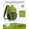 imageECOHUB 15L Lightweight Casual Daypack Packable Backpack for Daily Use Hiking amp Travel Foldable Small Backpack with Stretch Mesh Pockets WaterResistant Nylon Reflective DesignGreen