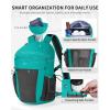 imageECOHUB 15L Lightweight Casual Daypack Packable Backpack for Daily Use Hiking amp Travel Foldable Small Backpack with Stretch Mesh Pockets WaterResistant Nylon Reflective DesignPacific Teal