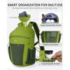 imageECOHUB 15L Lightweight Casual Daypack Packable Backpack for Daily Use Hiking amp Travel Foldable Small Backpack with Stretch Mesh Pockets WaterResistant Nylon Reflective DesignGreen