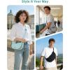 imageECOHUB Crossbody Bags for Women Men Crossbody Purse with Adjustable Strap Structured Crescent Shoulder BagMint Green