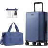 imageECOHUB Hardside Expandable Carry On Luggage 2 Set and Packing Cubes 7 Set TearResistant Packing Cubes Blue