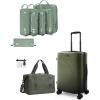 imageECOHUB Bundle Hardside Expandable Carry On Luggage amp 5 Set Compression Packing Cubes