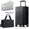 imageECOHUB Hardside Expandable Carry On Luggage 2 Set and Compression Packing Cubes for Travel 6 Set