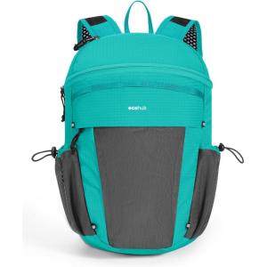 imageECOHUB 15L Lightweight Casual Daypack Packable Backpack for Daily Use Hiking amp Travel Foldable Small Backpack with Stretch Mesh Pockets WaterResistant Nylon Reflective DesignPacific Teal